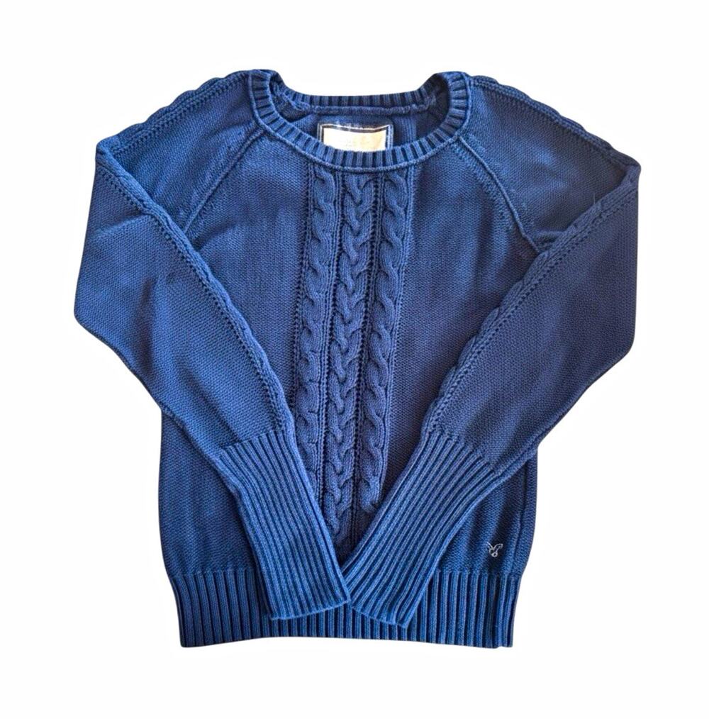 American Eagle Outfitters Women’s Cable-Knit Crewneck Pullover Sweater Cotton XL